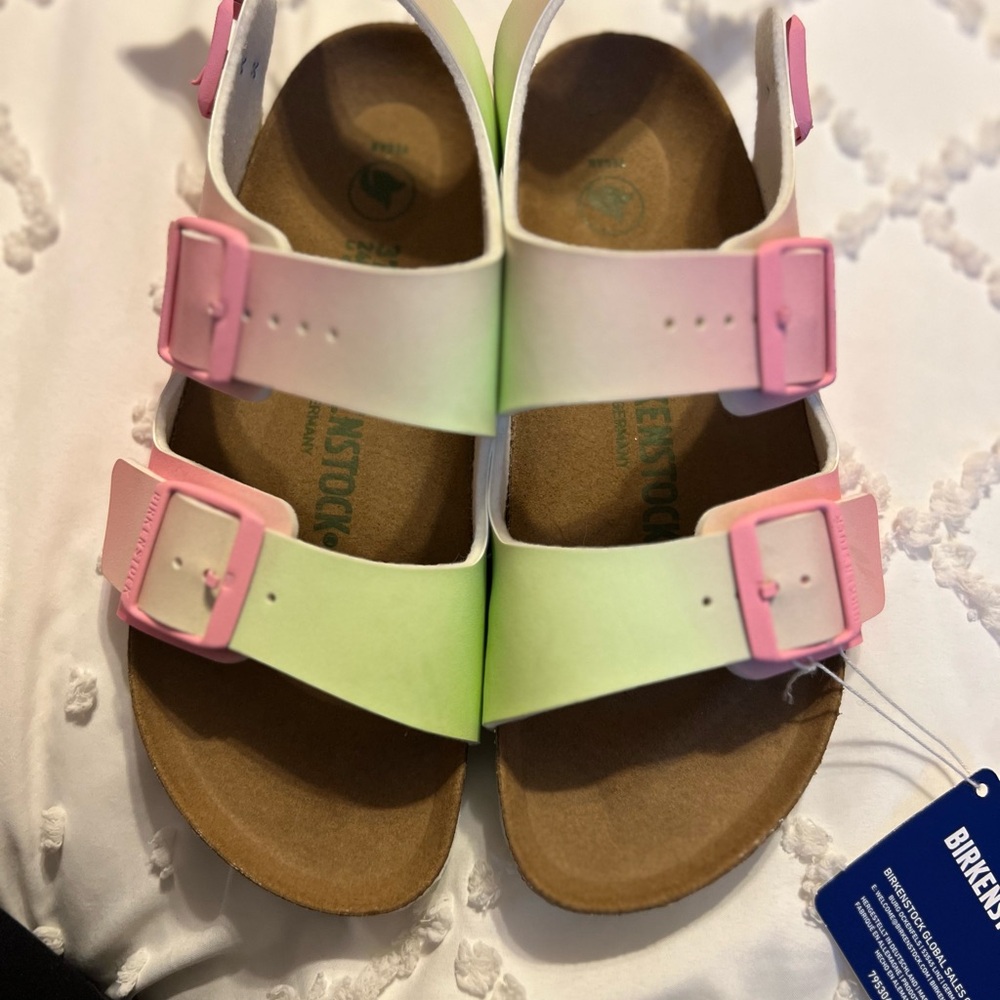 Birkenstock Sandals - Pink and Green